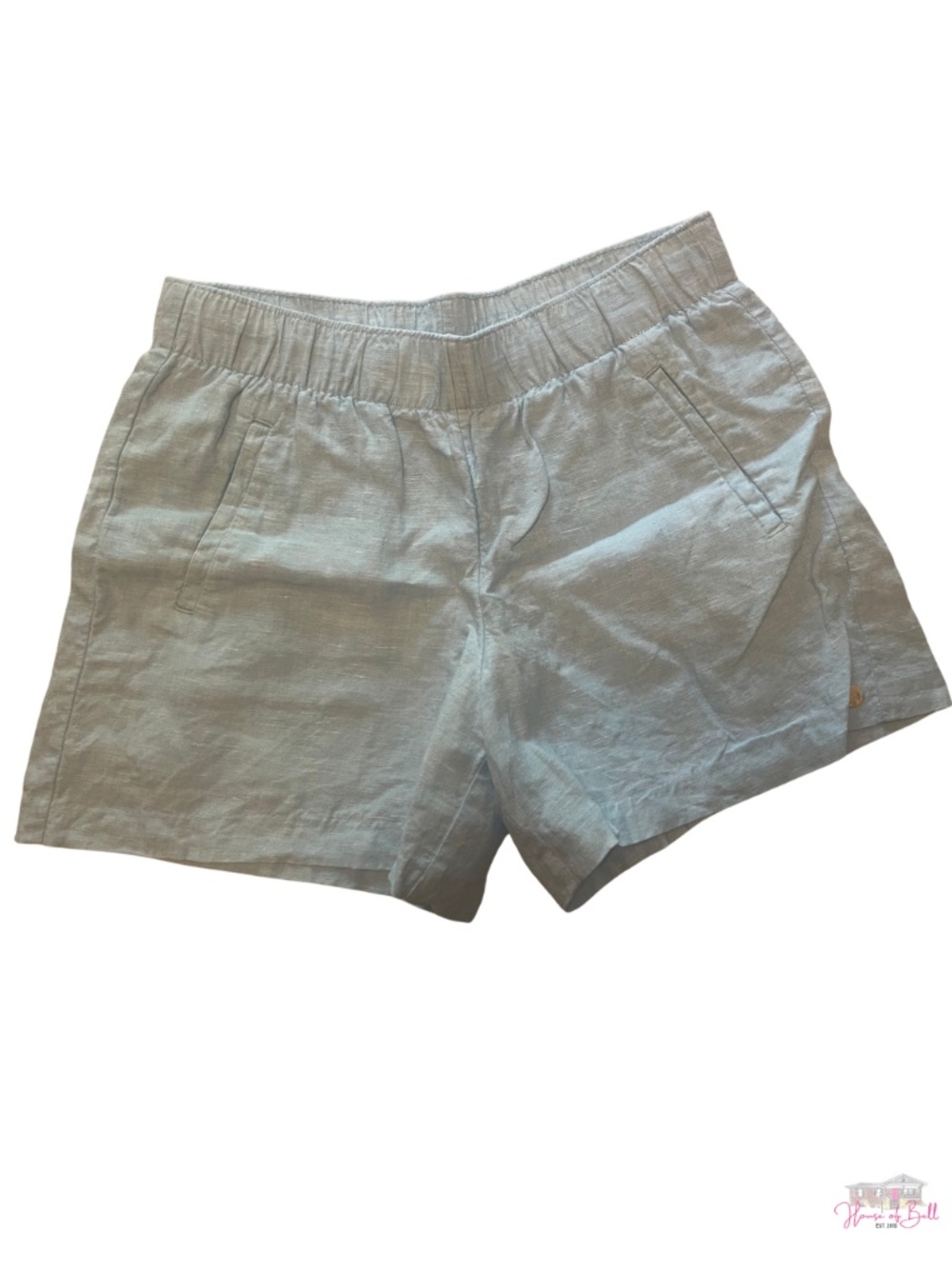 Lilly Pulitzer Light Blue 100% Linen Pull On Shorts Small